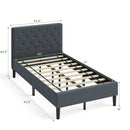 Upholstered Bed Base with Button Stitched Headboard by DirectDeals