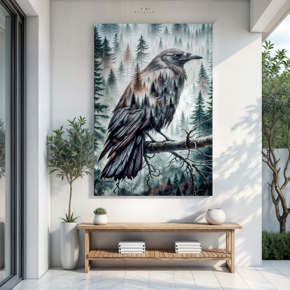 Crow Double Exposure Wall Art, photo 3 of 10