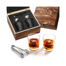 Luxurious Bar Gift Set Golf Whiskey Glasses Golf Ball Chillers Tongs Set In Premium Wood Box By The by The Wine Savant