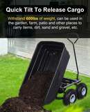 Heavy Duty Poly Garden Dump Cart – 600 lb Capacity, 10" Pneumatic Tires by 2Dropme