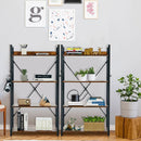 4 -Tier Industrial Open Storage Bookshelf-Coffee by LJGDeals