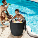 9.5 Gallon 4-in-1 Patio Rattan Cool Bar Cocktail Table Side Table by LJGDeals