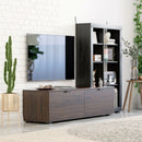 2-In-1 TV Stand with 4-tier Bookshelf for TVs up to 50 Inch by LJGDeals