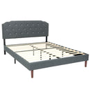 Upholstered Bed Frame with Adjustable Diamond Button Headboard by DirectDeals