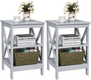 3-Tier X-Design Nightstands with Storage Shelves for Living Room Bedroom by LJGDeals