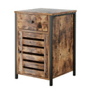 Industrial Nightstand with Drawer and Adjustable Shelf by LJGDeals