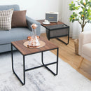 5 Piece Patio Rattan Furniture with 2 Ottomans and Tempered Glass Coffee Table by LJGDeals