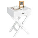 Modern X-Shaped Nightstand with Drawer for Living Room Bedroom by LJGDeals