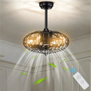 5 Blades Enclosed Ceiling Fan with Light and Remote Control-Black by LJGDeals