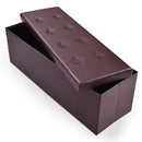 45 Inches Large Folding Ottoman Storage Seat - Brown by DirectDeals