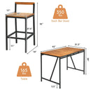 5 Pieces Outdoor Acacia Wood and PE Rattan Bar Set by LJGDeals