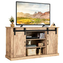 55 Inch Sliding Barn Door TV Stand with Adjustable Shelves for TVs up to 65 Inch-Natural by LJGDeals