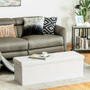 45 Inches Large Folding Ottoman Storage Seat-White by DirectDeals