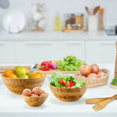 8 Pieces Bamboo Salad Bowl Set with Server Utensils-Natural by LJGDeals