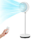 9 Inch Portable Oscillating Pedestal Floor Fan with Adjustable Heights and Speeds-White by LJGDeals