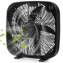 20 Inch Box Portable Floor Fan with 3 Speed Settings and Knob Control-Black by LJGDeals