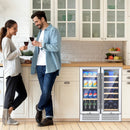 24 Inch Dual Zone Wine and Beverage Cooler-Silver by LJGDeals