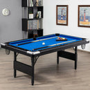 6 Feet Foldable Billiard Pool Table with Complete Set of Balls-Blue by LJGDeals