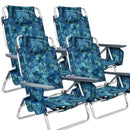 4-Pack 5-Position Outdoor Folding Backpack Beach Reclining Chair with Pillow by LJGDeals