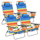 4-Pack 5-Position Outdoor Folding Backpack Beach Reclining Chair with Pillow by LJGDeals