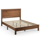 Full Size Platform Slat Bed Frame with High Headboard by LJGDeals