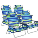 4-Pack 5-Position Outdoor Folding Backpack Beach Reclining Chair with Pillow by LJGDeals