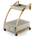 Modern 2-Tier Rolling End Table with Tray Top and Pull-Out Drawer-Gray by LJGDeals