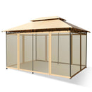10 Feet x 13 Feet Tent Canopy Shelter with Removable Netting Sidewall-Beige by DirectDeals