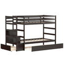 Twin Over Twin Bunk Bed with Storage Shelf and Drawer by LJGDeals