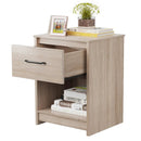 Wooden Nightstand with Drawer and Open Storage Compartment by LJGDeals