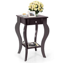 2-Tier End Table with Drawer and Shelf for Living Room Bedroom by LJGDeals