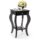 2-Tier End Table with Drawer and Shelf for Living Room Bedroom by LJGDeals
