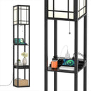 Modern Floor Lamp with Shelves and Drawer by LJGDeals