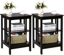 2 Pieces 3-Tier Nightstand with Reinforced Bars and Stable Structure by LJGDeals