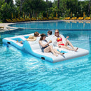 Floating 4 Person Inflatable Lounge Raft with 130W Electric Air-White by LJGDeals