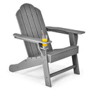 Outdoor Adirondack Chair with Built-in Cup Holder for Backyard Porch by LJGDeals