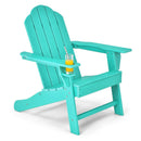 Outdoor Adirondack Chair with Built-in Cup Holder for Backyard Porch by LJGDeals