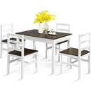 5 Pieces Solid Wood Compact Kitchen Dining Set-Walnut by LJGDeals