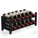 2-Tier 12 Bottles Bamboo Storage Shelf Wine Rack by LJGDeals