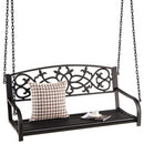 2-Person Outdoor Porch Metal Hanging Swing Chair with Sturdy Chains by LJGDeals