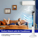 Portable 48 Inches Tower Fan with Remote Control-White by LJGDeals