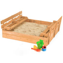Kids Wooden Sandbox with 2 Foldable Bench Seats by LJGDeals
