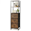 Freestanding Vertical 3 Drawer Dresser with 3 Shelves-Rustic Brown by LJGDeals