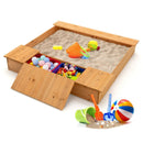 Kids Wooden Sandbox with Bench Seats and Storage Boxes by LJGDeals