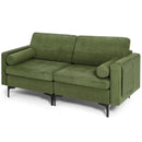 Modern Loveseat Sofa with 2 Bolsters and Side Storage Pocket by LJGDeals