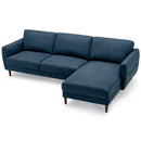 L-Shaped Fabric Sectional Sofa with Chaise Lounge and Solid Wood Legs by LJGDeals