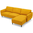 L-Shaped Fabric Sectional Sofa with Chaise Lounge and Solid Wood Legs by LJGDeals