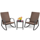 3 Pieces Patio Rattan Rocking Furniture Set by LJGDeals