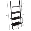Multipurpose 4-Tier Industrial Leaning Wall Bookcase with Metal Frame by LJGDeals