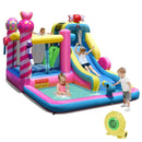 Sweet Candy Inflatable Bounce House with Water Slide and 480W Blower by LJGDeals